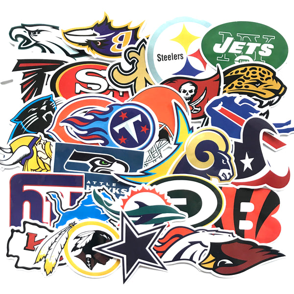 [LOT OF 32] NFL Team Logo Decal Stickers *ALL 32 NFL TEAMS INCLUDED*